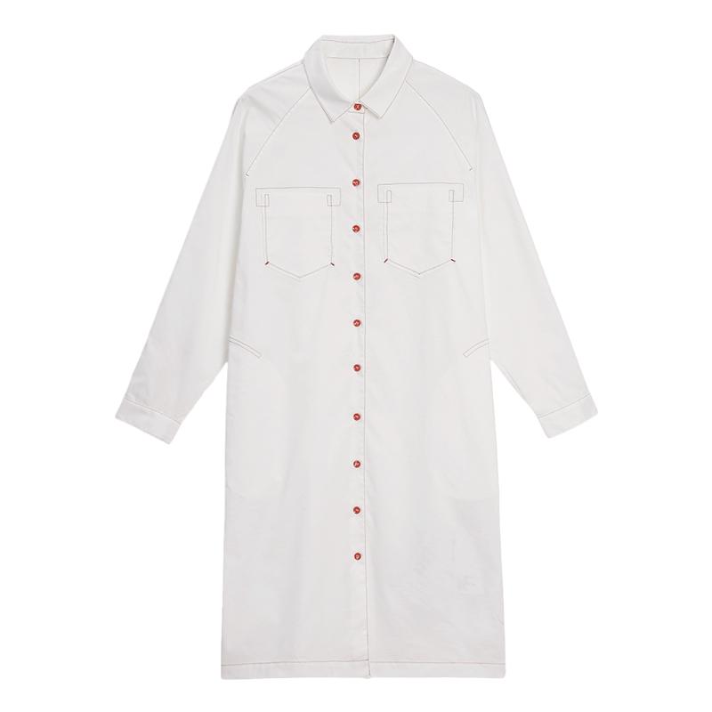 Loose Solid POLO Collar Plus Size Dress