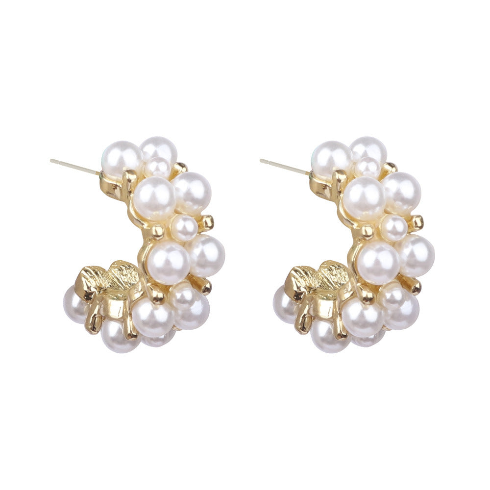 Golden geometry double C earrings