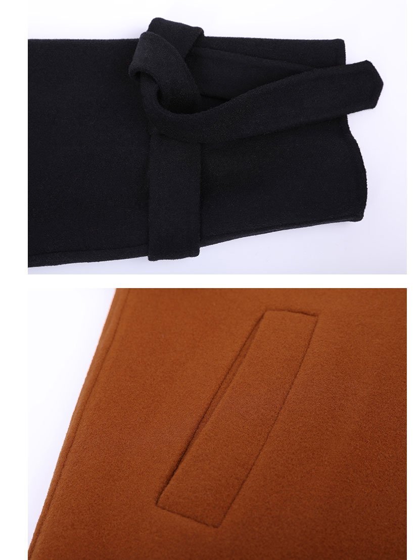 Autumn Winter Colorblock Woolen Coat