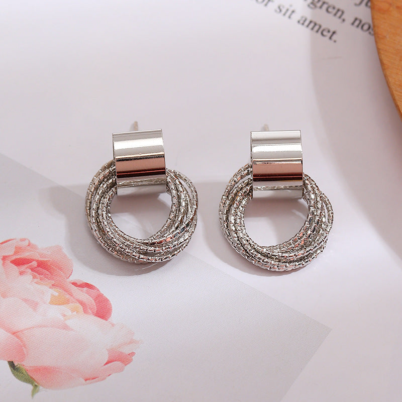 S925 Silver Needle Fashion Geometric Earrings