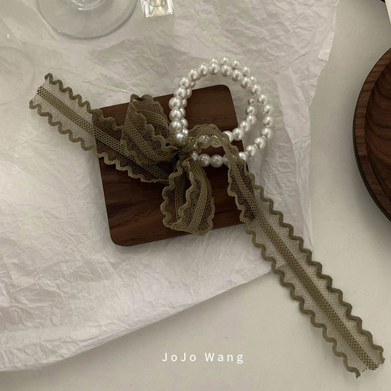 Pearl Green Lace Hair Ties