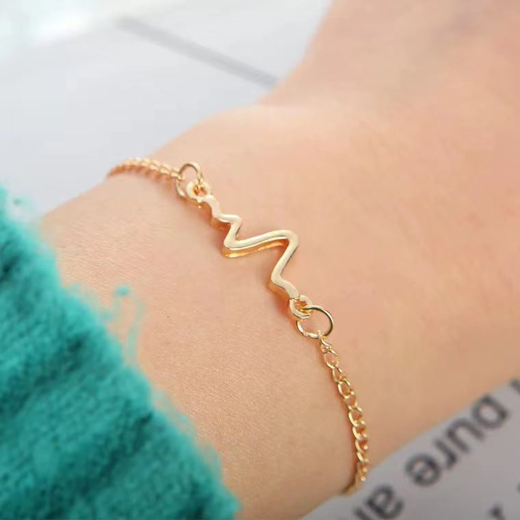 Fashion accessories simple personality ECG lightning bracelet