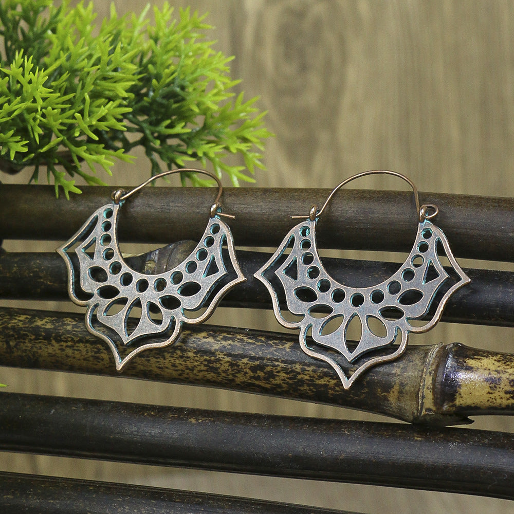 Vintage geometric fringed earrings