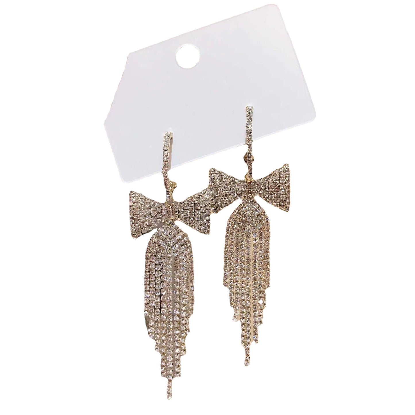 Tassel bow full of diamond earrings