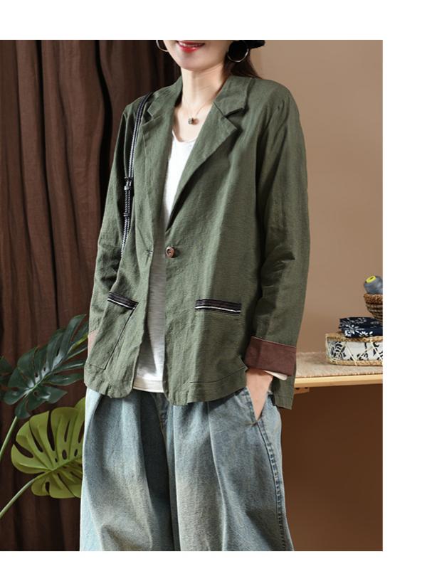 Vintage Linen Split-joint Suit