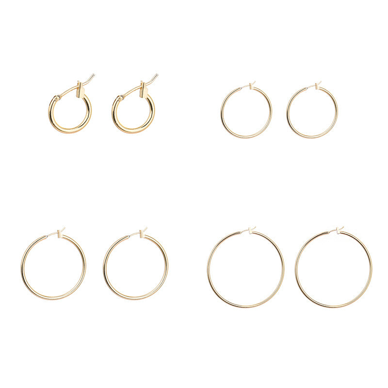 Geometric ring frosted earrings