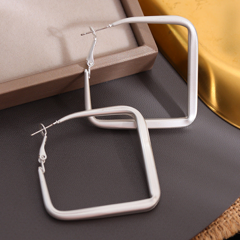 S925 silver needle minimalist geometric vintage earrings