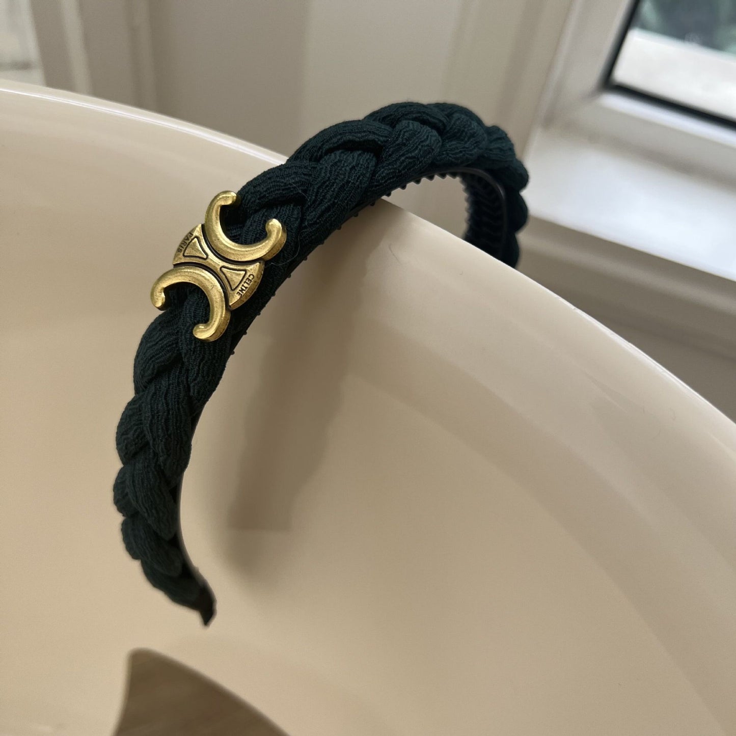 Black braid with wide edge Hair Bands