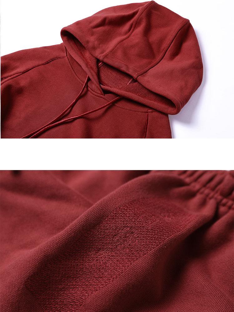 Autumn Spliced Crimson Sweatshirt And Calf Skirt