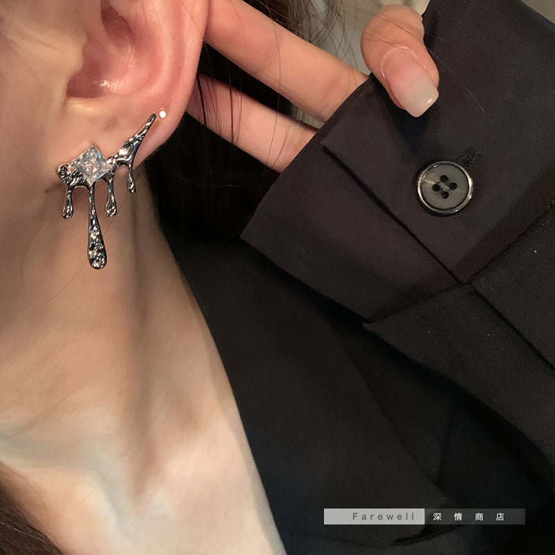 S925 silver needle water drop earrings