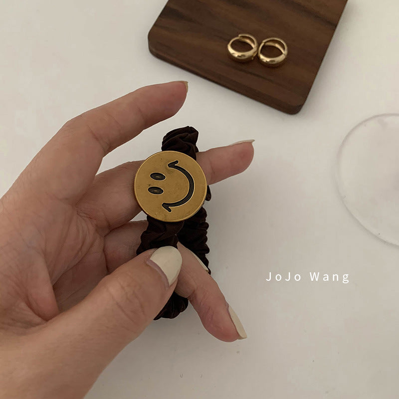 Premium bronze smiley face Hair Ties