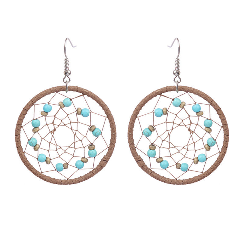 Round hollow shell love earrings