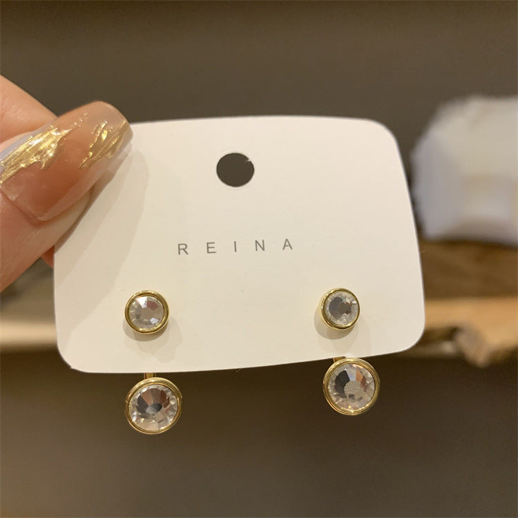 Diamond circle geometric earrings