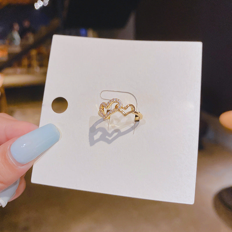 WHOLESALE Zircon Double Love Ladies Ring