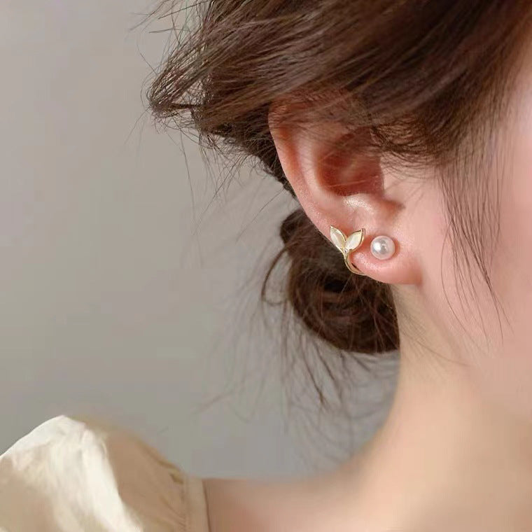 S925 Silver Needle Super Fairy Opal Fish Tail Earrings