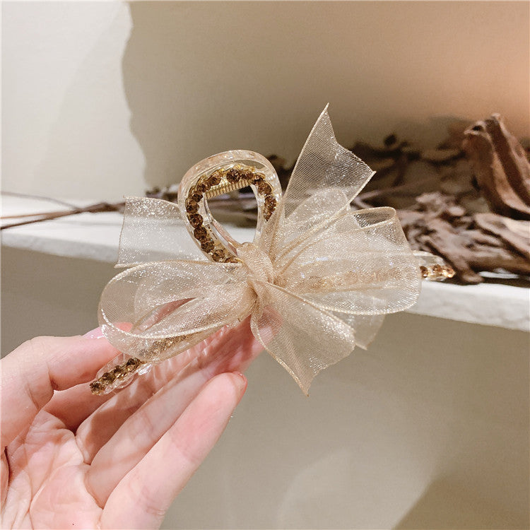 Mesh bow Hair Clips