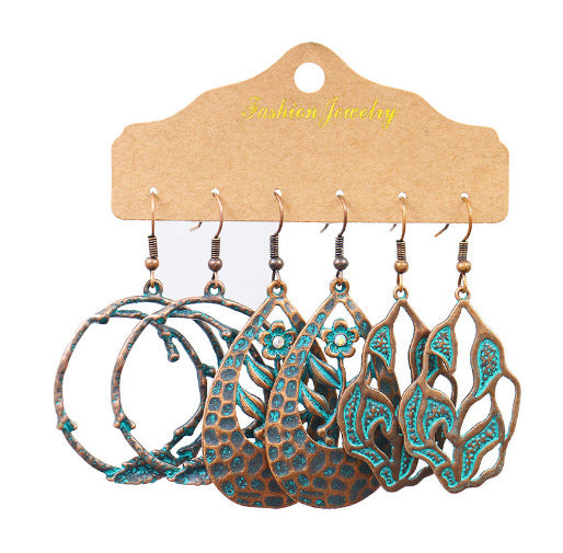 Geometric retro court earrings