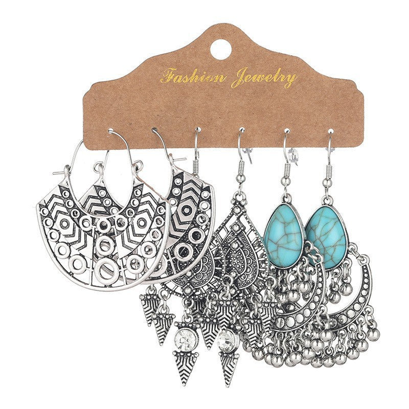 Snow tassel love wing earrings