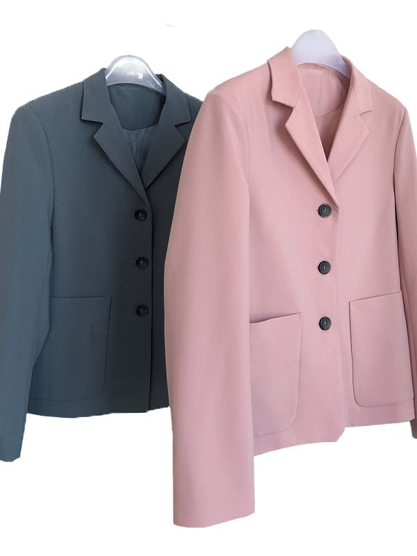 Loose Solid Casual Blazer Lapel Outwear