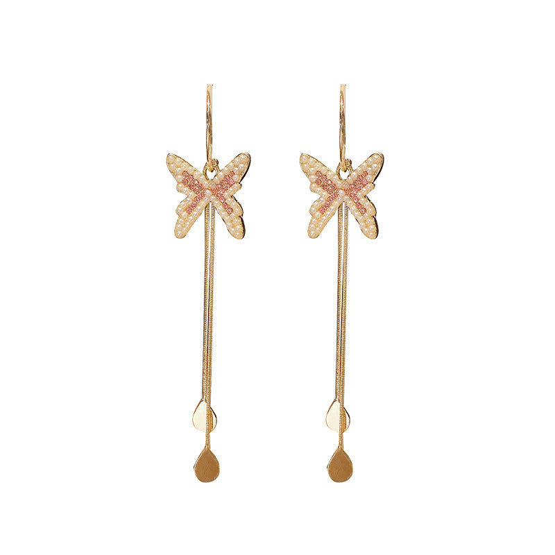 Wholesale butterfly long Tassel Earrings