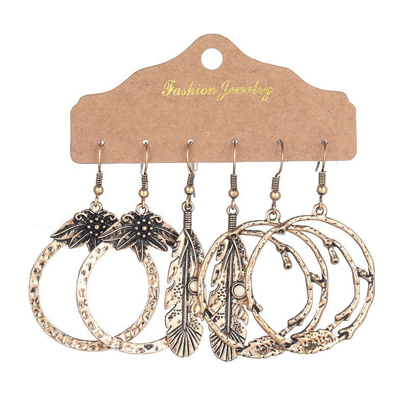 Bohemian oil drop diamond earrings