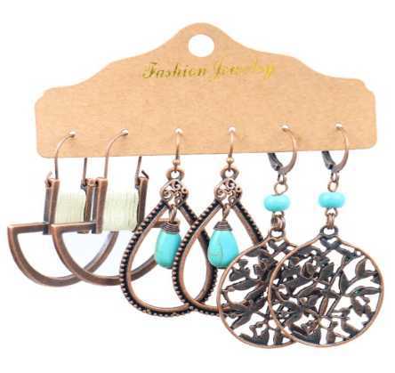 Vintage geometric earrings Fashion long earrings