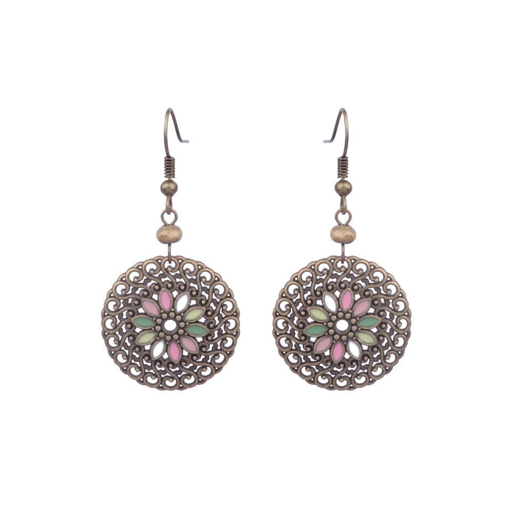 Tassel alloy hollow earrings