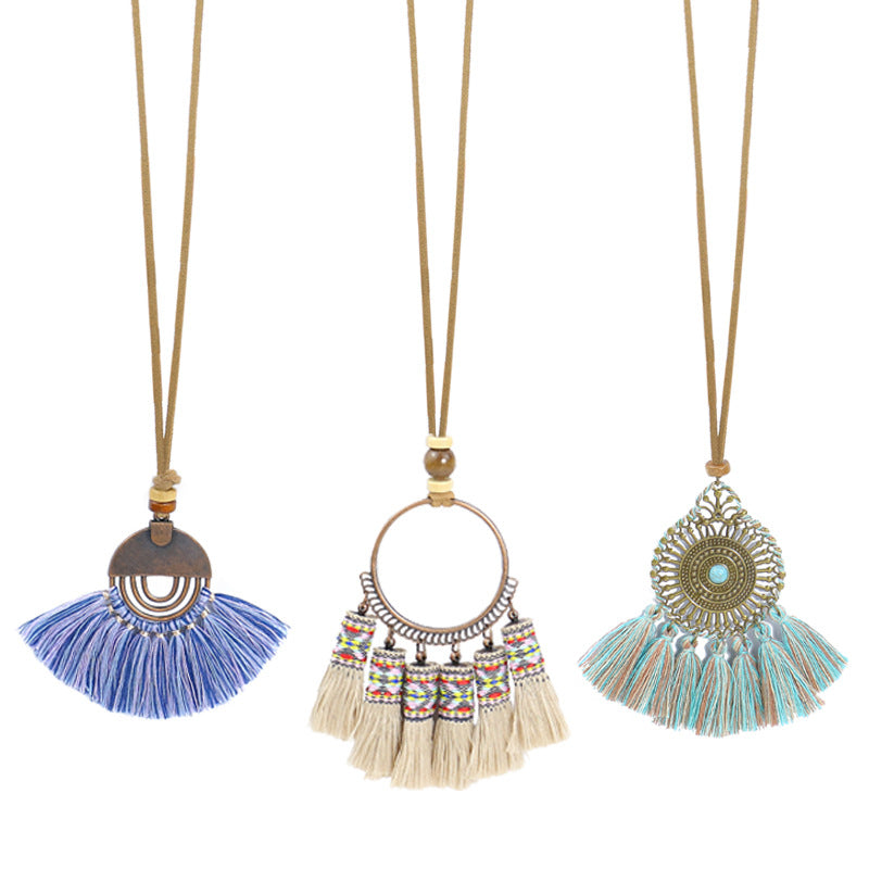 Vintage geometric handmade necklace