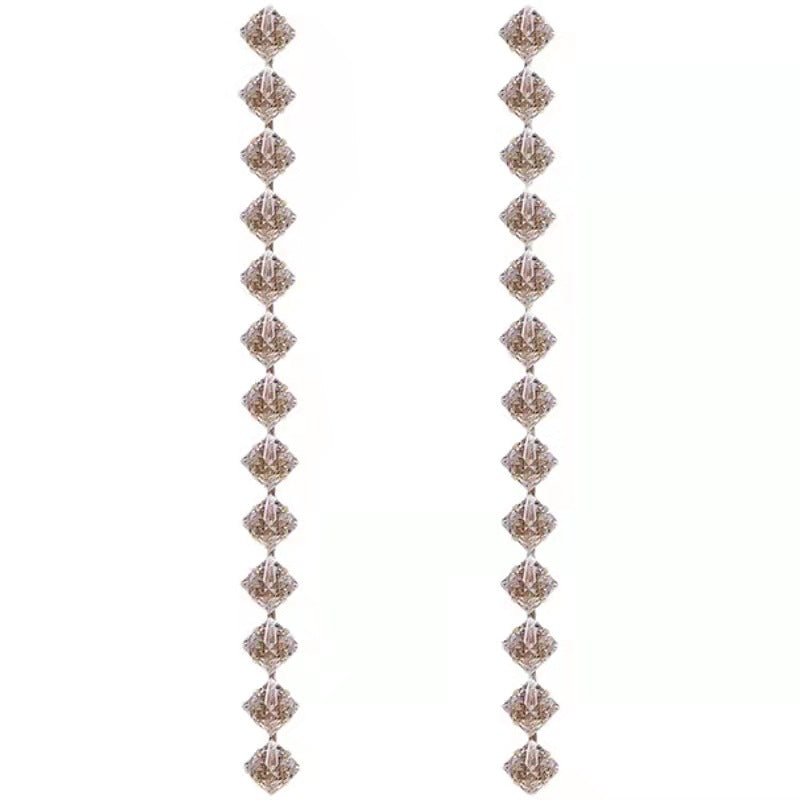 S925 Silver Needle Super Flash Zircon Earrings