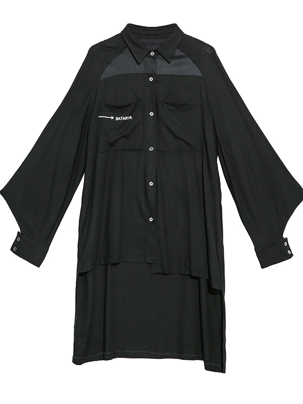 Loose Print Shirt Cropped Lapel Shirt