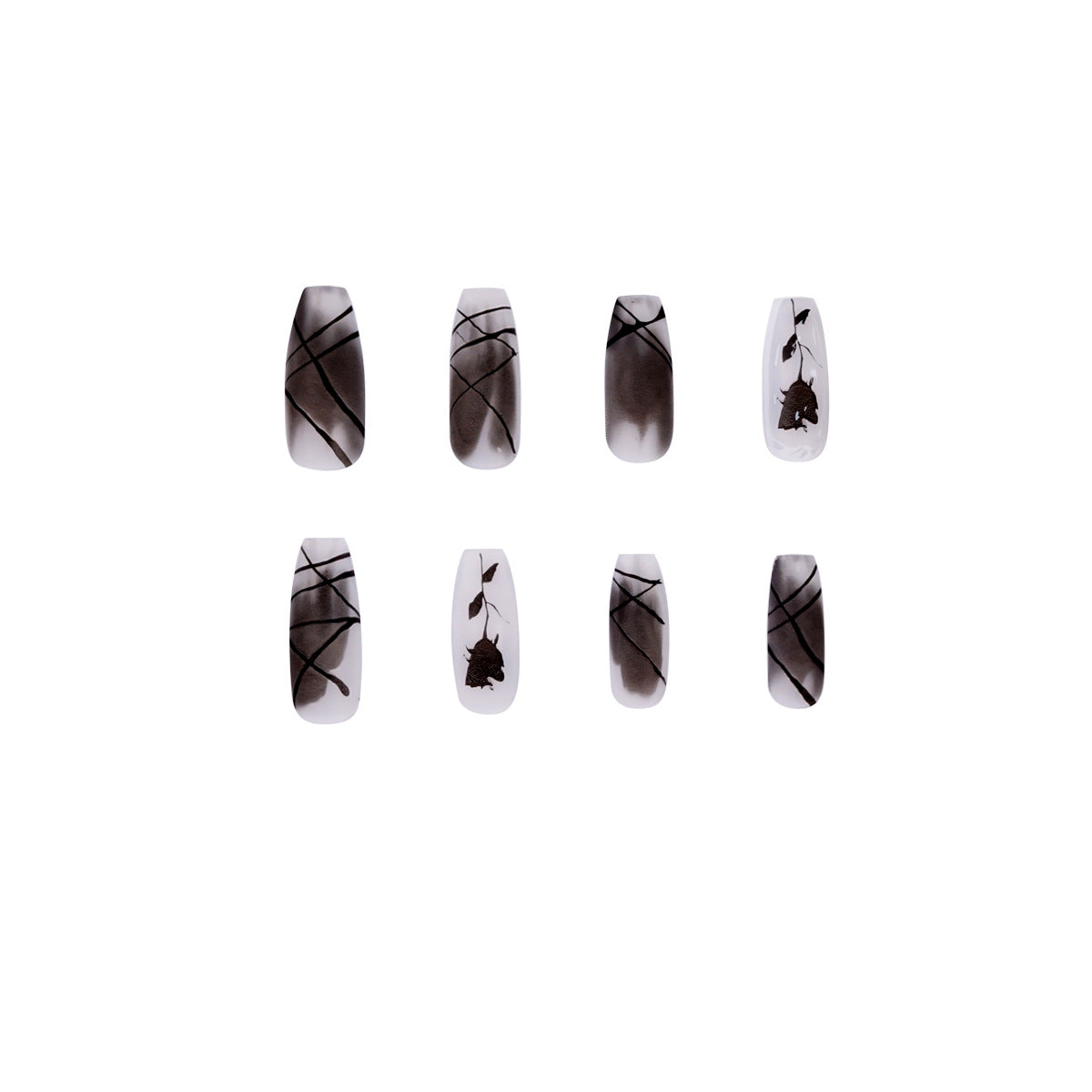 Immortal mourning for dark and withered roses PRESS ON NAILS