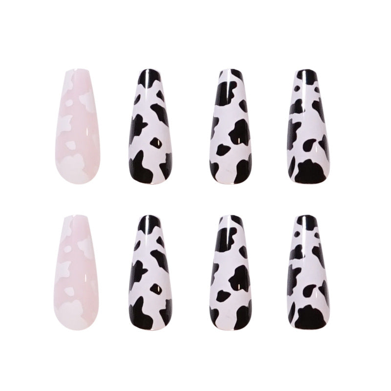 Cream black-and-white color matching PRESS ON NAILS