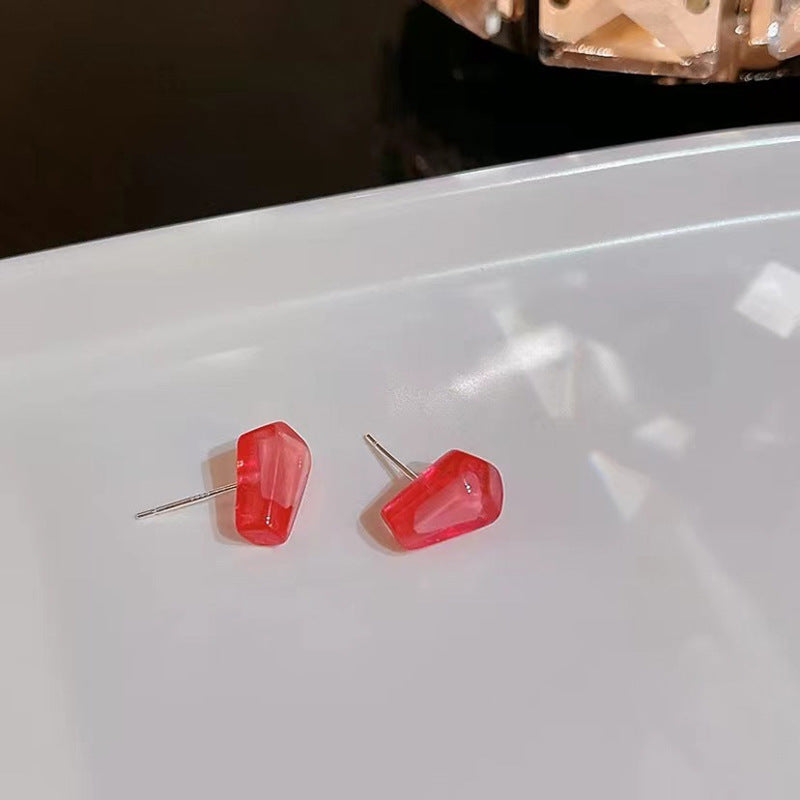 S925 silver needle pomegranate lovely simple exquisite earrings