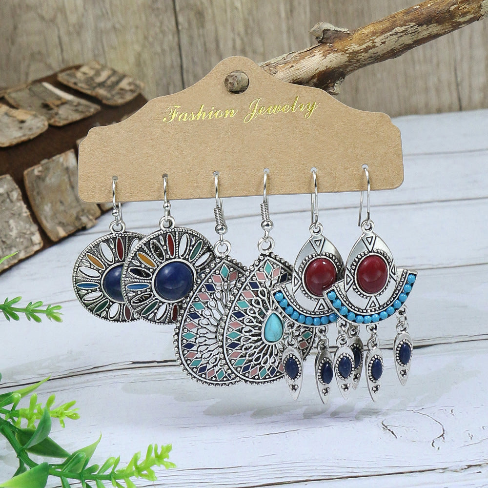 Simple droplet round glazed earrings