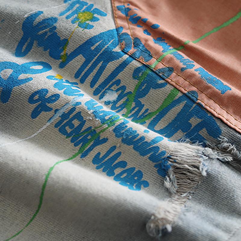 Patch Designs Embroidery Vintage Loose Harem Jeans