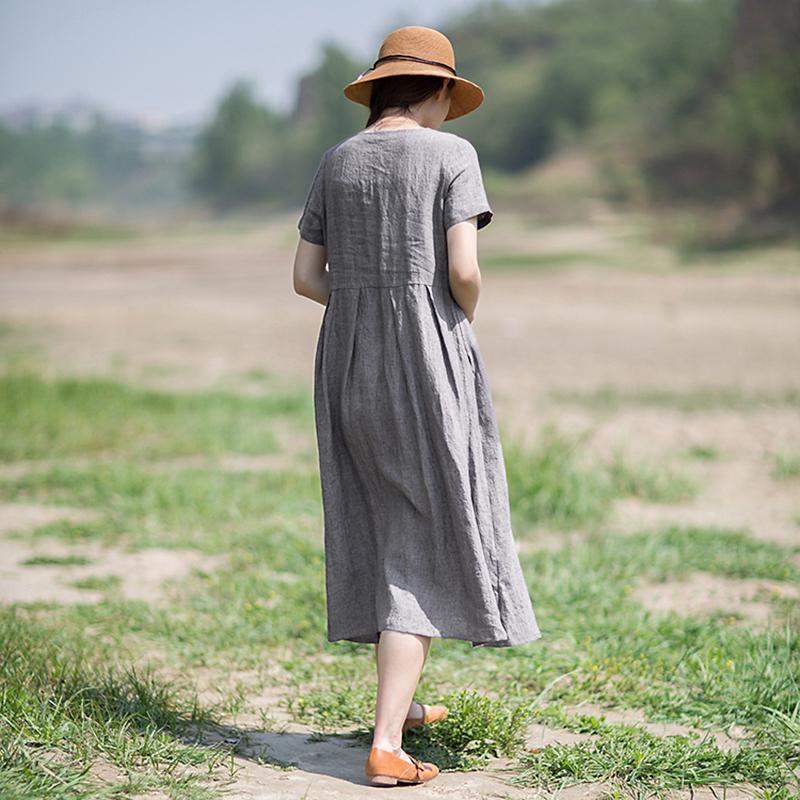 Plus Size Comfortable Solid Color Pullover Dress