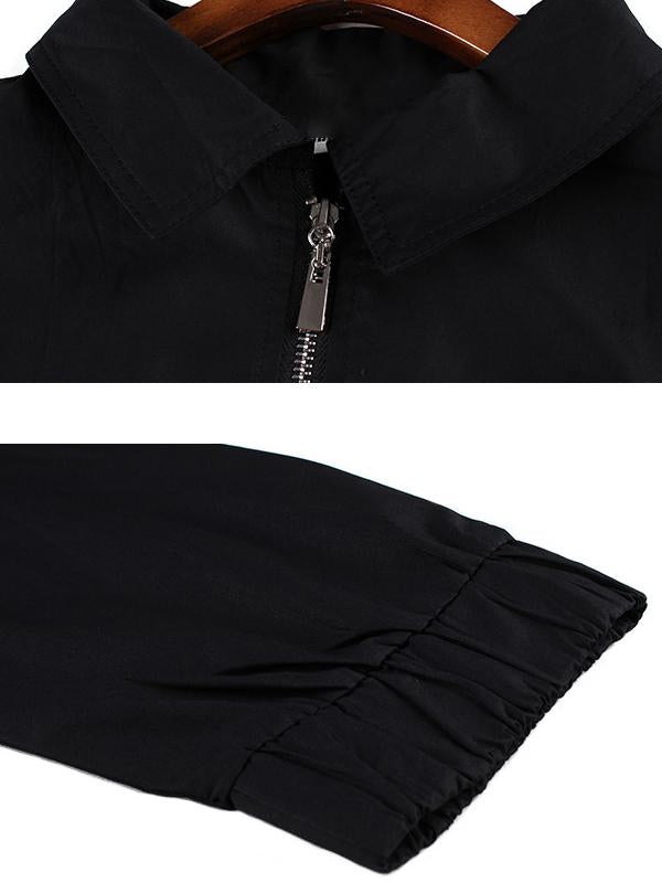 Plus Size Drawstring Zipper Spring Trench Coat