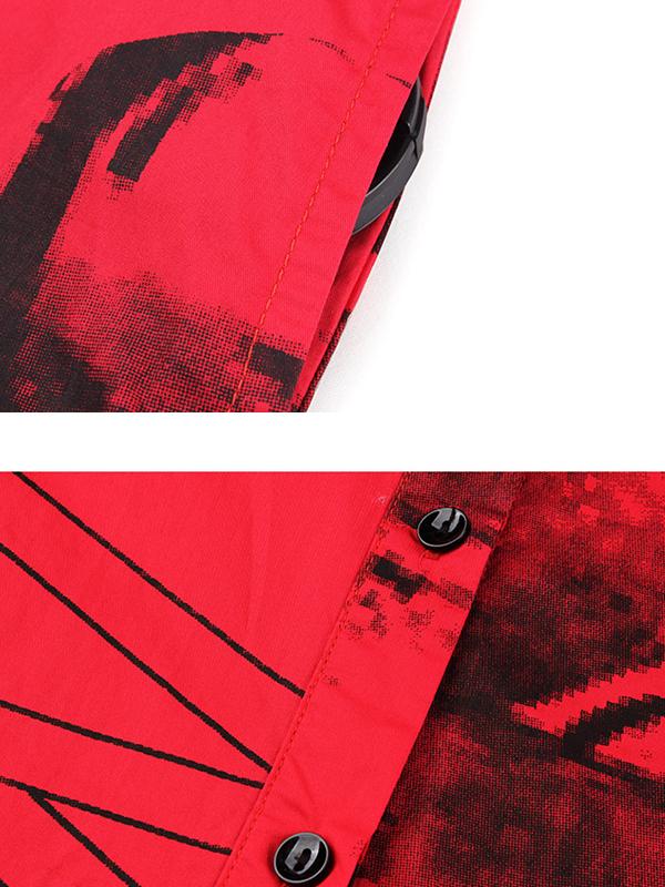 Plus Size Geometric Printed Irregular Fashion Shirt