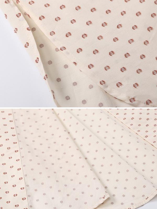 Plus Size Lacing Dot Double Breasted Shirt Dress