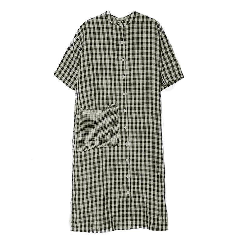 Plus Size Plaid Patchwork Casual Dress