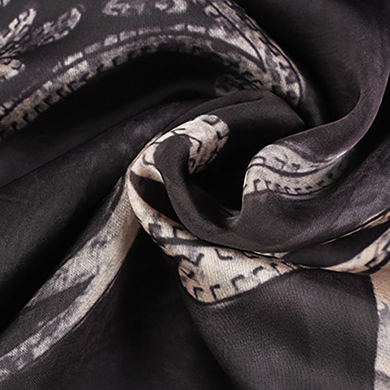 Plus Size Printing Gambiered Guangdong Silk Dress