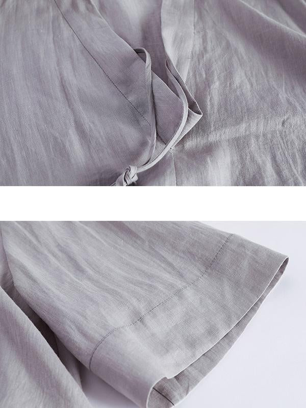 Plus Size Retro Lacing High Low Hem Irregular Blouse