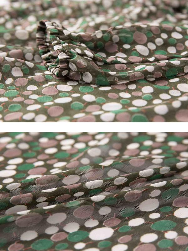 Polyester Hollow Out Dot Long Sleeve Coat