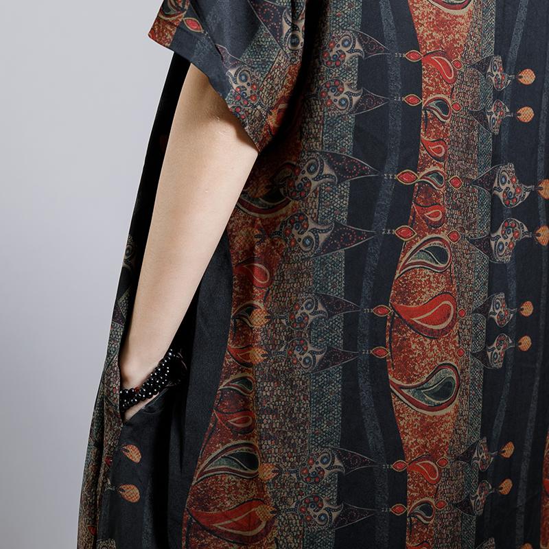 Print Stand Collar Irregular Blouse And Wide Leg Pants