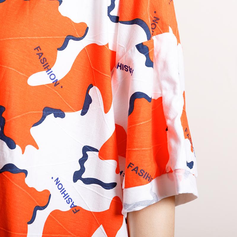 Printed And Spliced Casual Sweet T-Shirt