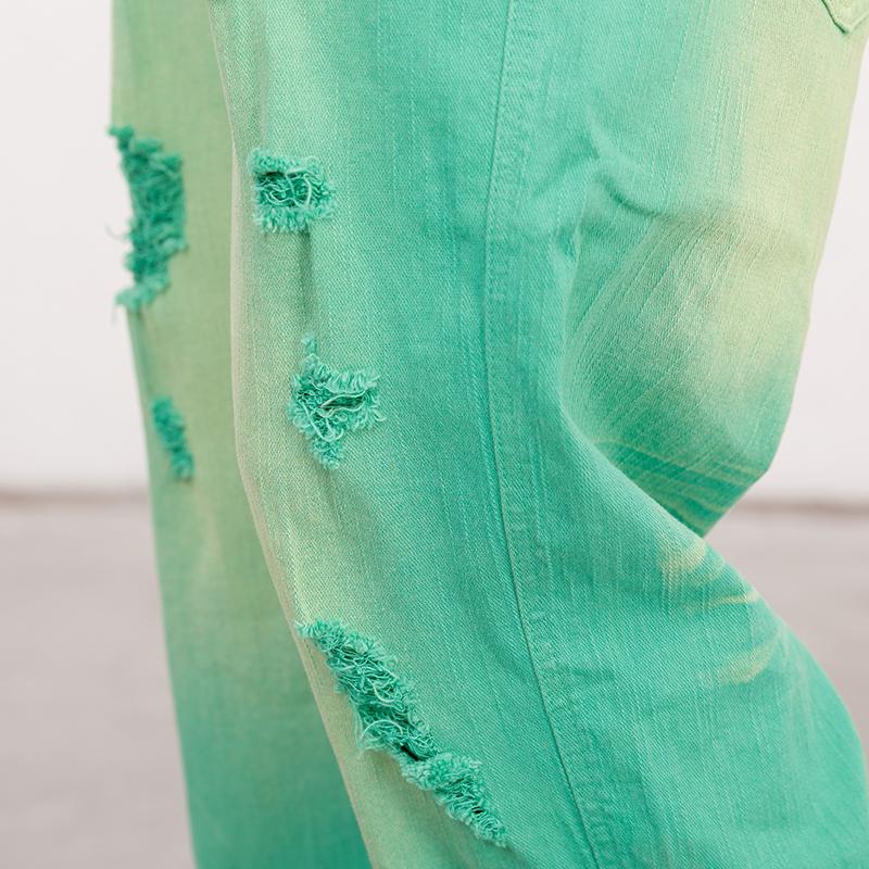 Printed Hole Pockets Casual Loose Overalls