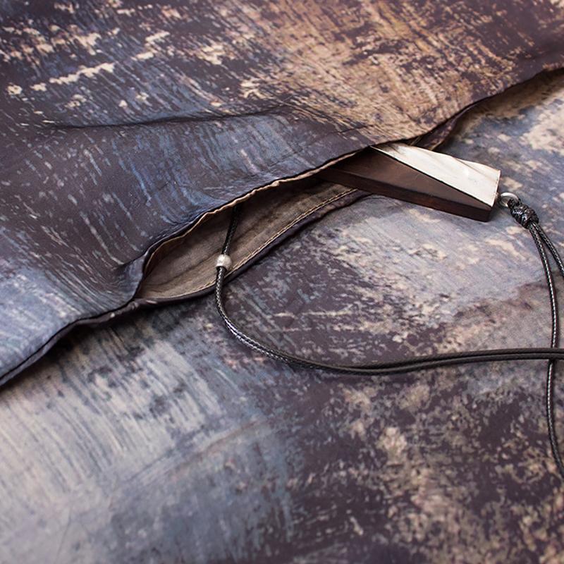 Printed Irregular Short Sleeve Loose A-Line Dress