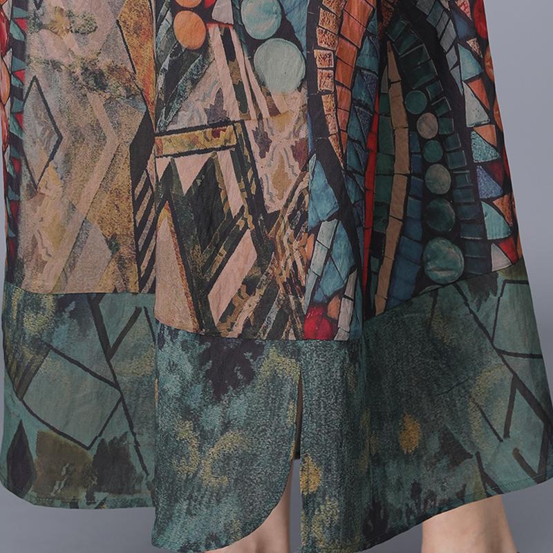 Printed Split Single Breasted Trench Coat