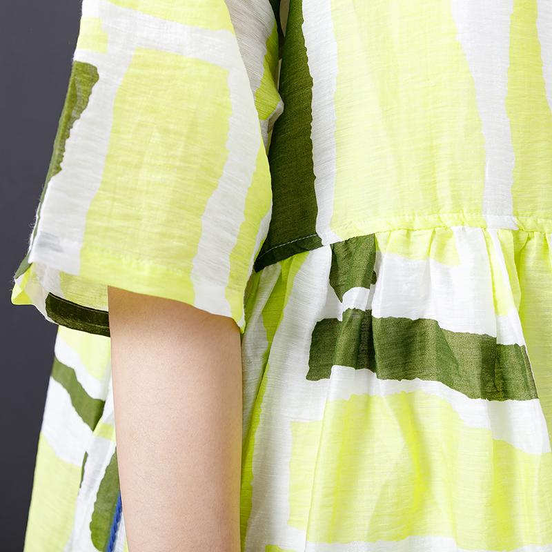 Printed Tassel Lacing Casual Loose Dress