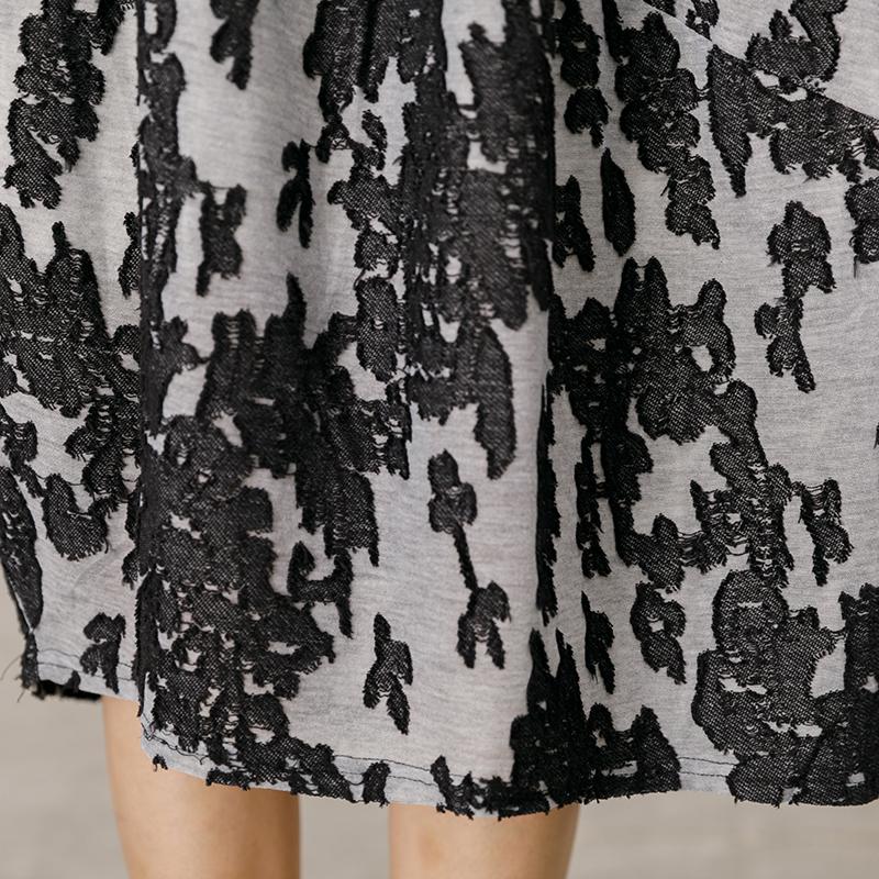 Retro Appliques Loose Soft Comfortable Midi Dress